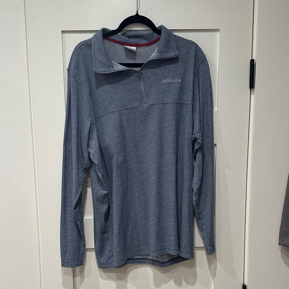 Columbia Men's Blue Long Sleeve Quarter-Zip Shirt